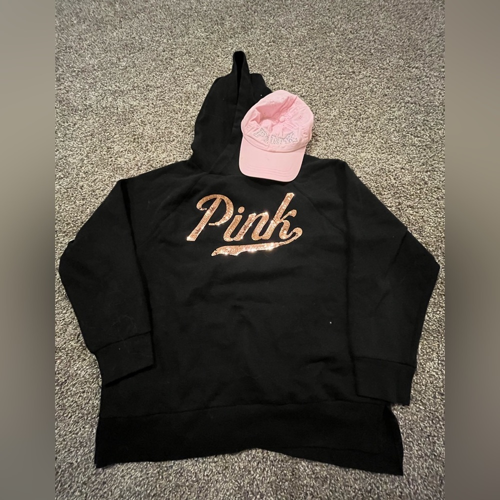 PINK hoodie & hat